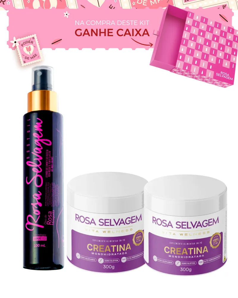 Dia das Mães - 2 Creatinas + Óleo Clareador Rosa Selvagem