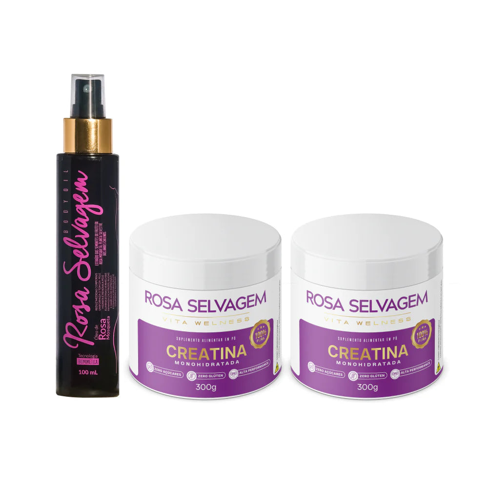 2 Creatinas + Óleo Clareador Rosa Selvagem