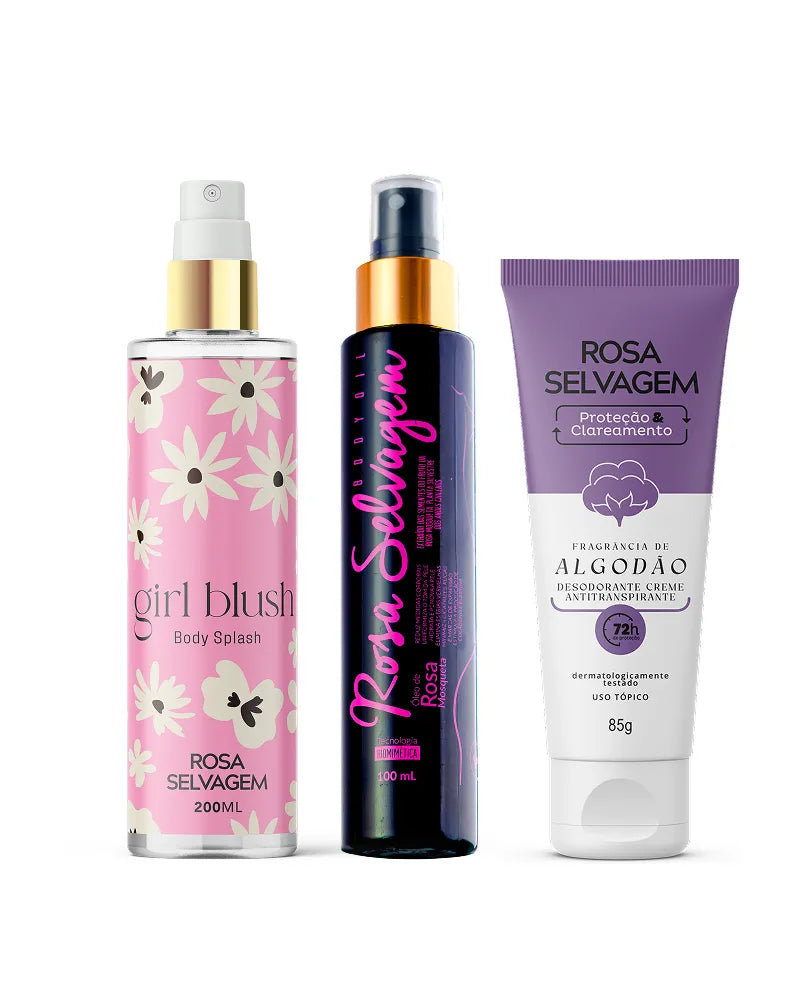 Kit Girl Blush + Óleo Clareador + Desodorante Algodão Creme