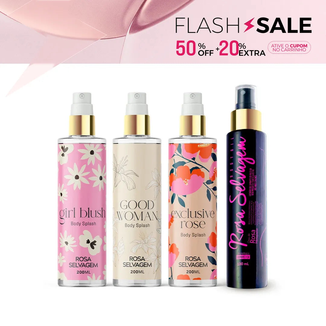 Summer Sale - Kit 3 body splashes + óleo rosa selvagem