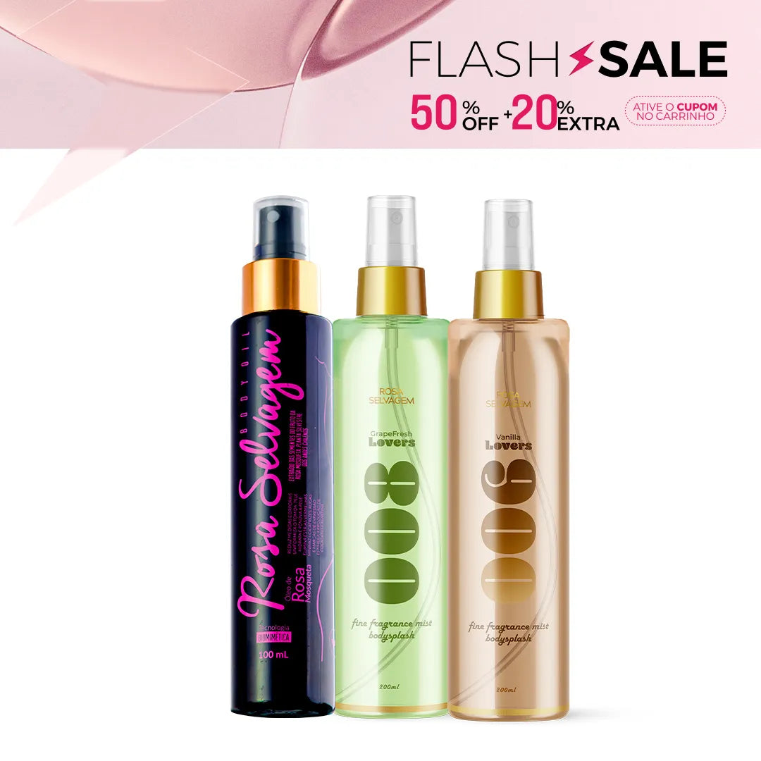 Summer Sale - Kit body splash baunilha + uva + óleo