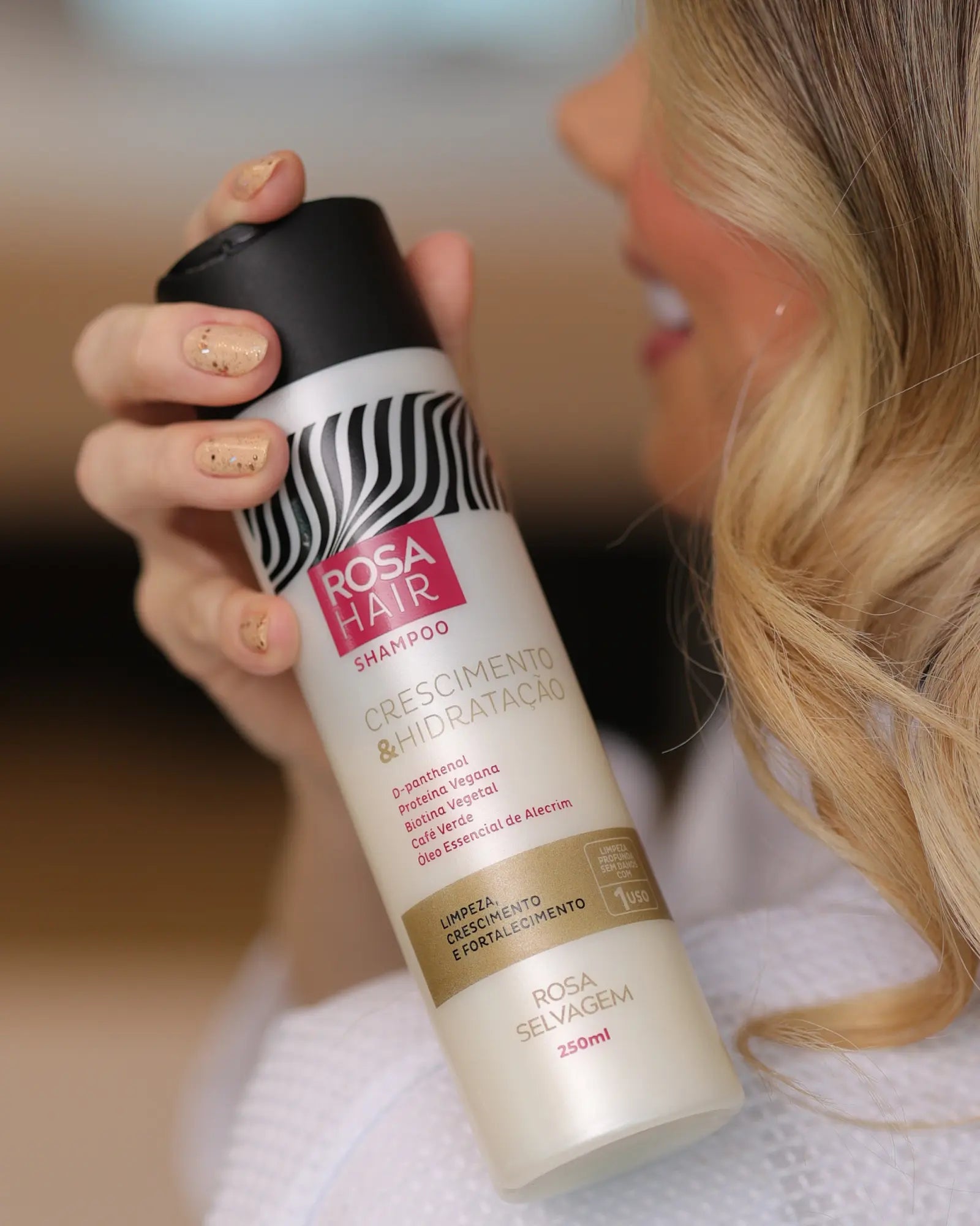 Kit Rosa Hair Crescimento Capilar: Shampoo + Máscara + Tônico + Óleo
