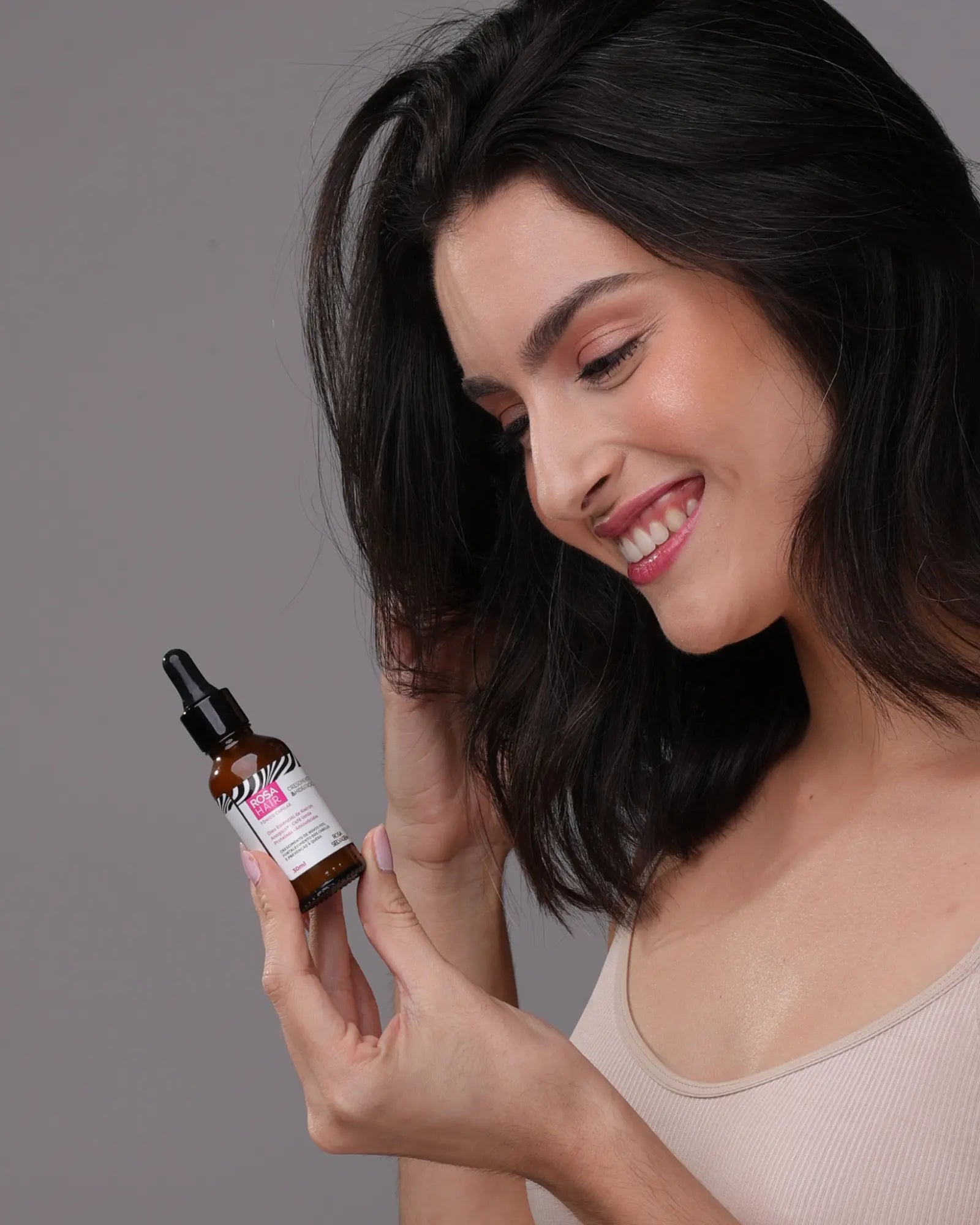 Kit Rosa Hair Crescimento Capilar: Shampoo + Máscara + Tônico + Óleo